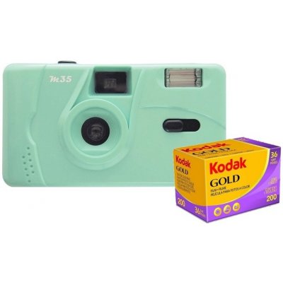 Kodak M35 zelený + farebný kinofilm Kodak 200/36