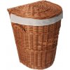 ČistéDrevo Prútený kôš na bielizeň zaoblený obšitý