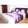 Prehozynapostel přehoz na postel bielej farby s motívom fialového kvetu MARN40K 220 x 240 cm