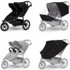 Športový kočík Thule Urban Glide 3 Double Black + 2x Bezpečnostná rukoväť + Ochrana proti dažďu + Sieťka proti komárom
