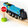 Bigjigs Rail Dřevěná replika lokomotivy Mallard + 3 koleje