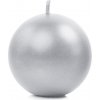 PartyDeco Sviečka - guľa strieborná 6 cm