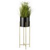 DekorStyle Stojací květináč GOLDEN 75 cm černý