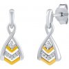 Silvego Jemné strieborné/pozlátené náušnice Ashley s Brilliance Zirconia FW15133EGP