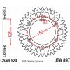 JT Hliníková reťazová rozeta JT JTA 897-48BLU 48T, 520 modrá