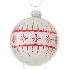 Vianočná sklenená ozdoba Marik biela s ornamentmi 1ks, 8 cm - 1