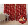 Biante Bavlnený záves Sandra SA-714 Vianočné cezmíny na červenom 150x150 cm