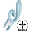 Rabbit vibrátor Satisfyer Love Me modrý, silikónový vibrátor na G-bod a klitoris