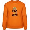 AWDis Sweat Mikina - Nápis - Love Always Wins - Orange Crush - XS - Dámske