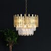 Eko-Light Závesné svietidlo Aspen kovové kryštály zo skla zlatej farby, výška 30 cm - ML5999