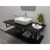CERAMICA LATINA ATYP 121-140 x 46-50cm doska pod umývadlo, MDF/lamino, soft čierna