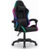 Látkové čierne kreslo HELLS CHAIR HC- 1000 LED RGB, HC__5905496912569
