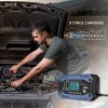 Qoltec STD AGM GEL LiFePO4 nabíjačka auto batérií 12/24 V Čierna, Modrá