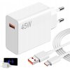 NABÍJAČKA 45W PRE XIAOMI POCO TURBO NABÍJANIE KÁBEL 6A 1M BIELY ODOLNÝ