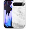 Picasee silikónový čierny obal pre Google Pixel 9 Pro XL - White marble