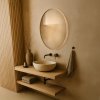 Valovič Woodworking Okrúhle zrkadlo v drevenom ráme Advanced Odtieň: Dub Natural, Priemer: 100, LED: Studená biela
