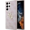 Guess PU 4G Metal Logo Zadní Kryt pre Samsung Galaxy S24 Ultra Pink
