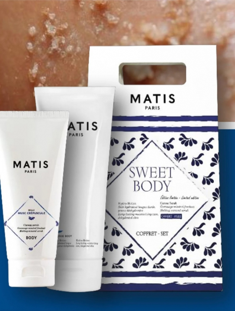 Matis Sweet Body Coffret Set - Hydratační tělový krém 200 ml + peeling 100 ml Dárková sada