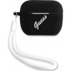 Guess GUACAPLSVSBW Silikonové Vintage ochranné pouzdro pro AirPods Pro černé