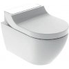 Geberit AquaClean - Elektronický bidet Tuma Comfort s keramikou, Rimfree, SoftClosing, biele sklo 146.292.SI.1