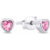 Brilio Silver Nežné strieborné náušnice so zirkónmi Srdiečka EA599WP