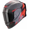 Moto přilba SCORPION EXO-R1 EVO CARBON AIR RALLY černo/červená - Velikost M