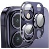 ENKAY tvrdené sklo s kovovým rámčekom na ochranu šošoviek zadného fotoaparátu pre iPhone 14 Pro / 14 Pro Max - fialové - možnosť vrátiť tovar ZADARMO do 30tich dní