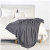 Bavlnený pléd - tmavo šedý