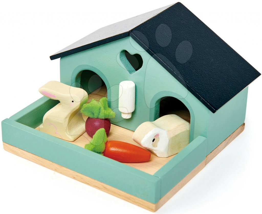 Tender Leaf Toys TL8163 drevené zajace v domčeku Pet Rabit Set