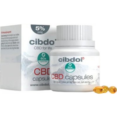 Cibdol Gélové kapsuly 5% CBD, 500 mg CBD, 60 kapsúl