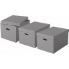 Archivačná krabica ESSELTE Home, veľkosť L, 35.5 x 30.5 x 51 cm, sivá - set 3 ks (628287)