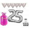 HeliumKing Hélium párty set na 25. narodeniny so striebornými balónmi