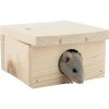 Sedupa domek dřevo křeček myš rovná střecha 10 x 6 x 10 cm