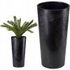 HowHomely Kvetináč plast čierny 30 x 30 x 57 cm