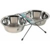 Miska nerez stojan+2 misky pes STEEL 1,3l Zolux