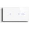 BSEED Smart WiFi vypínač s dotykovým stmievačom, sklenený panel 157 mm Biela 1