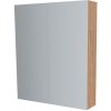 Kúpeľňová zrkadlová skrinka 60 cm, galerka, 2 x dvierka, Multidecor, Light Select Walnut