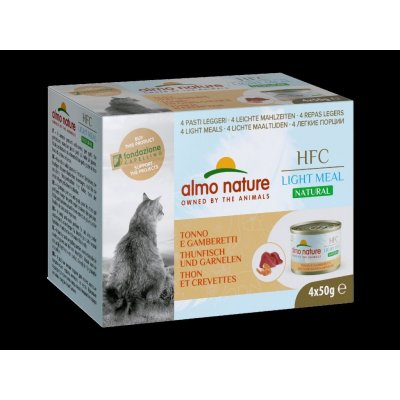 Almo Nature HFC Natural Light Meal cat tuniak s krevetami MEGA PACK 4x 50g