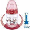 Dojčenská fľaša na učenie NUK Disney Mickey s kontrolou teploty 150 ml červená