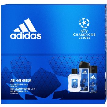 Adidas UEFA Champions League Anthem Edition VII EDT 100 ml + SG 250 ml + deo sprej 150 ml darčeková sada