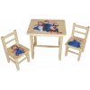 ČistéDrevo Drevený detský stolček so stoličkami - Ľadové kráľovstvo