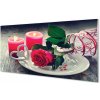 Nástenný panel Rose srdce sviečka 100x50 cm