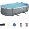 Bazén Bestway® Power Steel™, 56448, kartušová filtrácia, rebrík, plachta, dávkovač, 488x305x107 cm