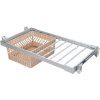 Výsuvný kôš na nohavice s košom - aluminium/ratan