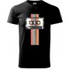 Retro kazeta - pruhy - Klasické pánske tričko vyššej gramáže - 3XL ( Čierna )