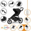 Set 11v1 Thule Urban Glide 3 Black s magnetickou sponou + madlo + vanička Black + príslušenstvo JOMK + autosedačka Thule Maple Black s ISOFIX základňou Thule Alfi a adaptéry