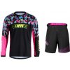 Force RECKLESS čierno-ružovo-fluo mtb dres + Force STORM čierno-ružové cyklokraťasy - M