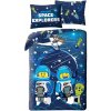 Halantex · Posteľné obliečky z mikrovlákna LEGO - motív Space Explorers - 70 x 90 cm + 140 x 200 cm - zapínanie na zips