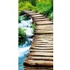 DIMEX | Samolepiaca fototapeta na podlahu FL-85-002 | 85 x 170 cm | Drevená lávka + Modrá, hnedá, zelená, biela vinylová samolepiaca fototapeta na podlahu so zosilnenou lamináciou