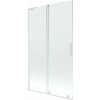 Mexen Velar L, 2-krídlová posuvná vaňová zástena 110 x 150 cm, 8mm číre sklo, biely profil, 896-110-003-01-20